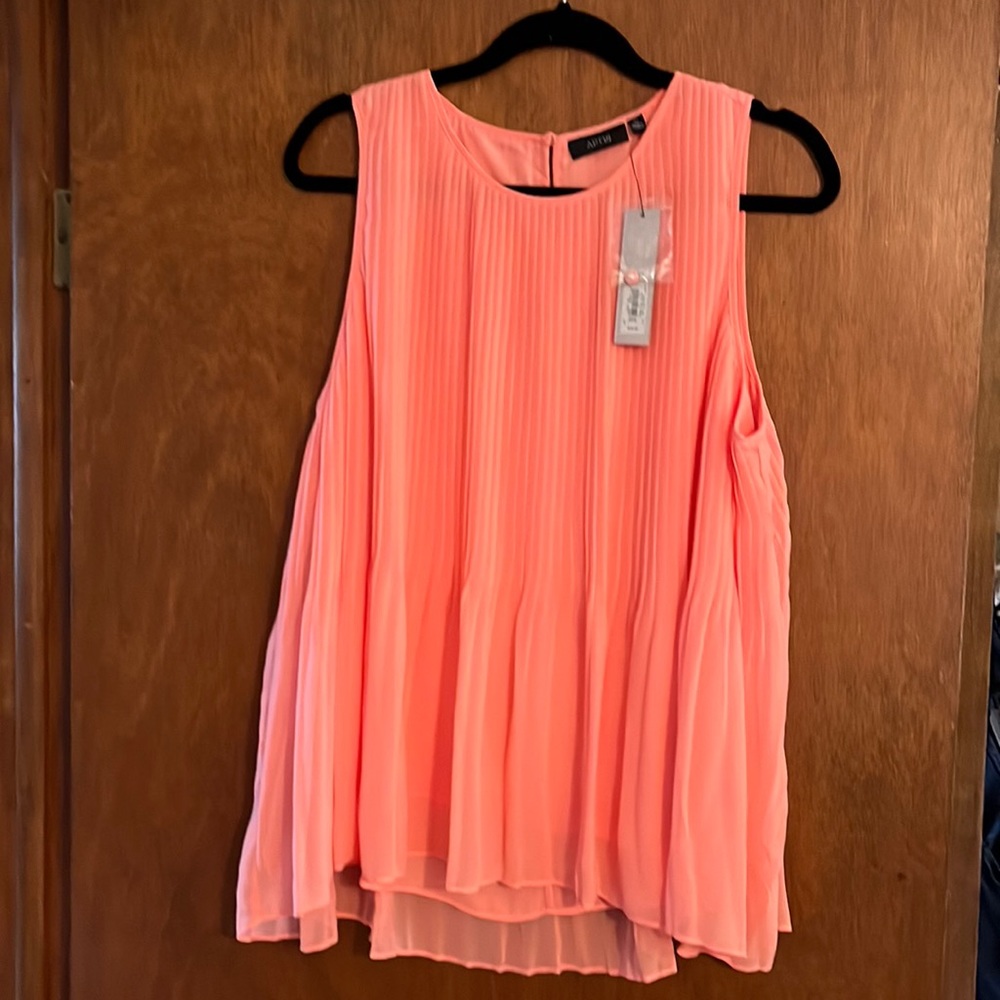 Pretty coral pleated blouse. Never worn
